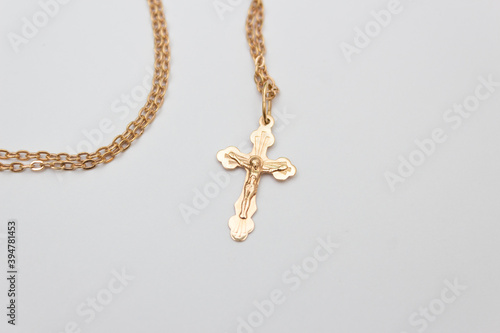 Cross gold, a symbol of the Christian faith