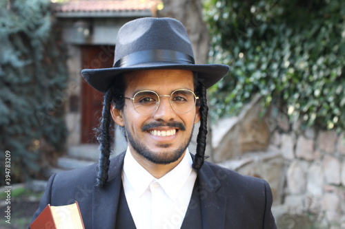 Jewish man smiling close up