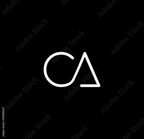 Letter CA alphabet logo design vector. The initials of the letter C and A logo design in a minimal style are suitable for an abbreviated name logo.