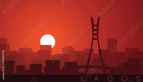 Lagos Low Sun Skyline Scene