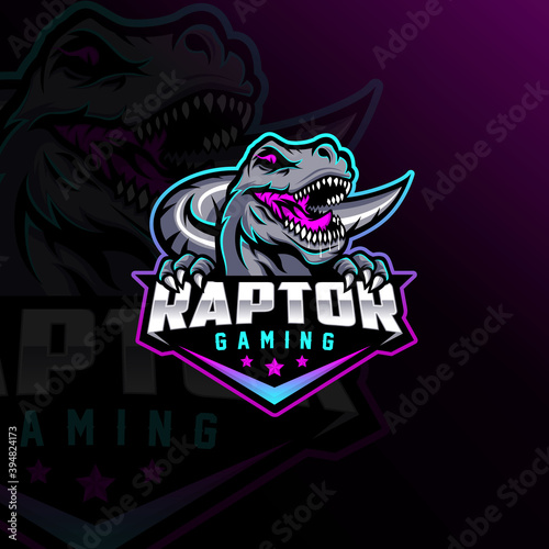 Raptor Esport Mascot Logo Design For Gaming