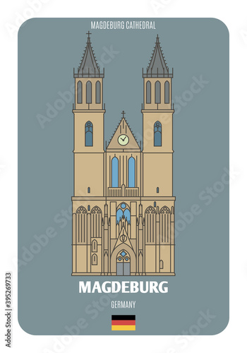 Magdeburg Cathedral in Magdeburg, Germany. Architectural symbols of European cities