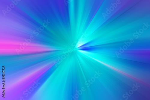 Abstract radial zoom blur surface of blue, lilac, pink tones. Abstract blue background with radial, radiating, converging lines. 