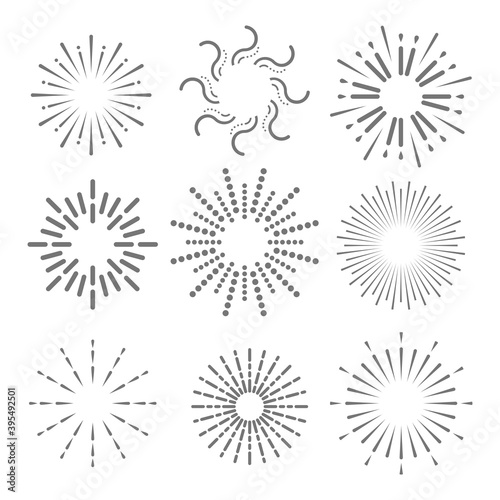 Set of different fireworks icons