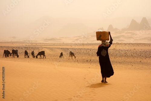 Dreamy desert landscape somewhere in Sudan, Africa.