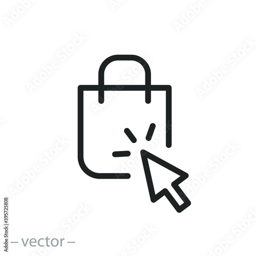 click and collect order, vector icon on white background