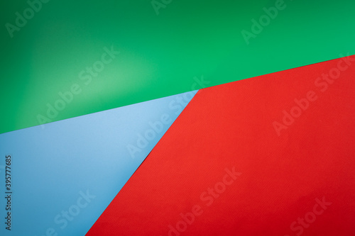 Abstract paper background with red,green and blue colors,top view