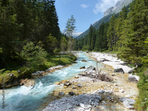 River Partnach at canyon Partnachklamm in Garmisch-Partenkirchen, Bavaria, Germany