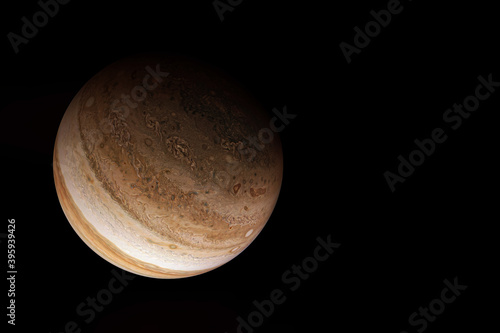 Planet Jupiter on a dark background. Elements of this image furnished by NASA