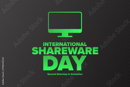 International Shareware Day. Second Saturday in December. Holiday concept. Template for background, banner, card, poster with text inscription. Vector EPS10 illustration.