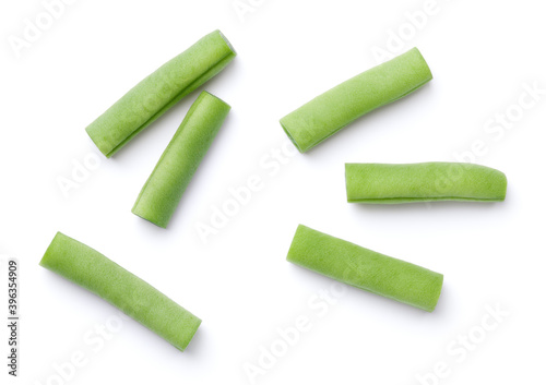 Organic Green Beans Isolated Over White Background