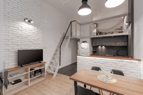 Modern apartment with mezzanine