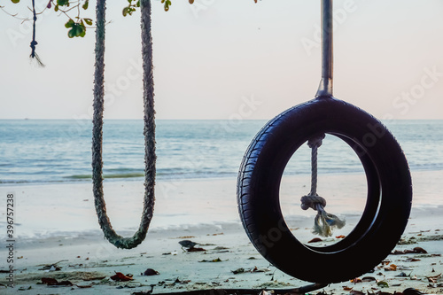 Swing on a tropical beach near the Andaman Sea