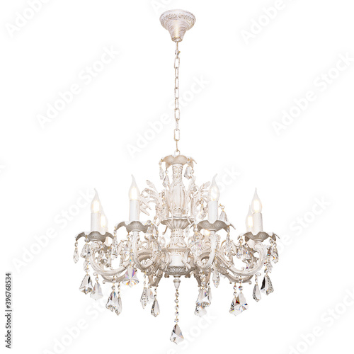 Chandelier in vintage style isolated on white background