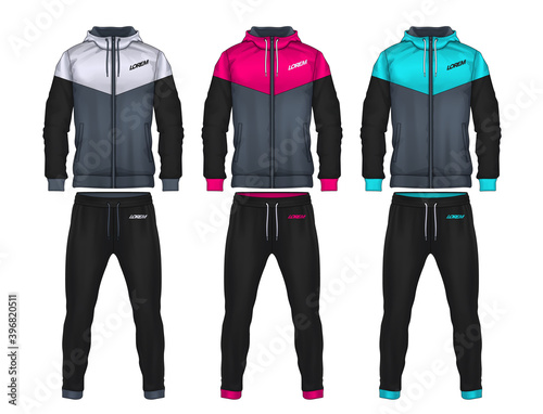 sport track suit design template,jacket and trousers vector illustration.