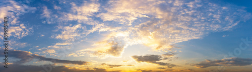 Panorama cloudy morning sky nature background