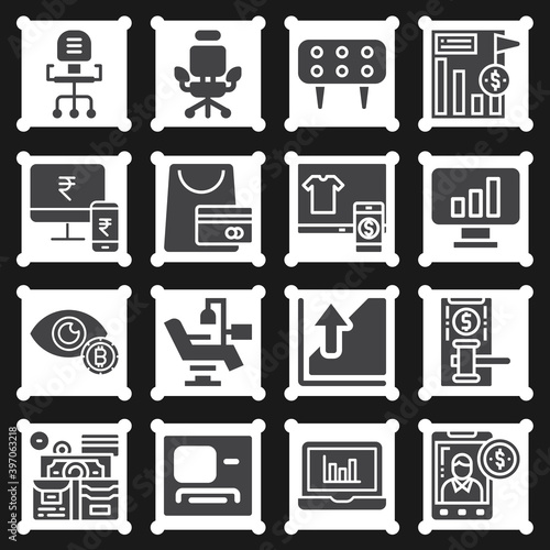 16 pack of subcommittee filled web icons set