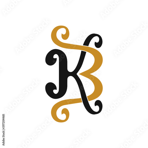 Initial letter bk or kb logo vector templates