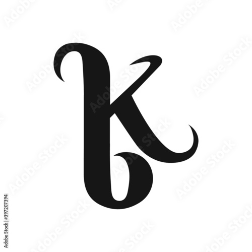 Initial letter bk or kb logo design template