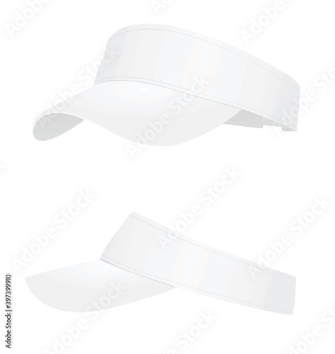 White visor cap. vector illustration