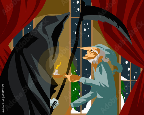 christmas carol tale old man and reaper ghost