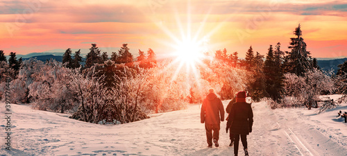 Wunderschöner Schwarzwald im Winter Schneelandschaft - Schneespaziergang / Schneewanderung auf dem Schliffkopf / Schwarzwaldhochstraße