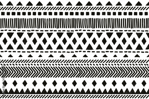 Ethnic vector seamless pattern. Tribal geometric background, boho motif, maya, aztec ornament illustration. rug textile print texture