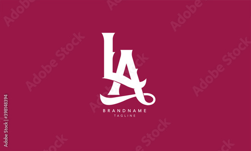 Alphabet letters Initials Monogram logo LA, AL, L and A