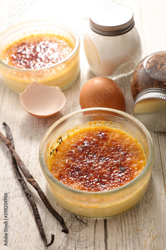 creme brulee. dessert with caramel