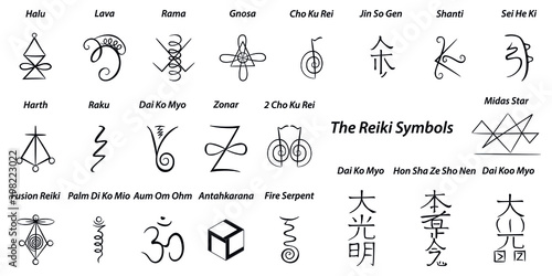 Vector Set Sacred Geometry. Reiki Symbols Keys Doors to Higher Levels of Awareness Meditation Tool Healing Protection Aura and Chakras. Blocking Negative Entities. Life Force Energy.