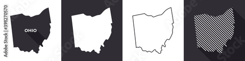 State of Ohio. Map of Ohio. United States of America Ohio. State maps. Vector illustration