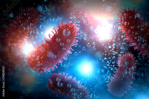 Rabies Virus 3D Illustration