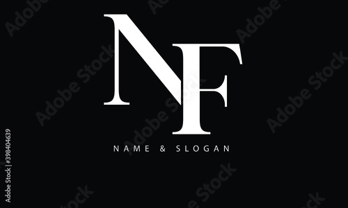 NF, FN, N, F abstract letters logo monogram