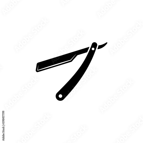 Straight razor vector isolated icon.