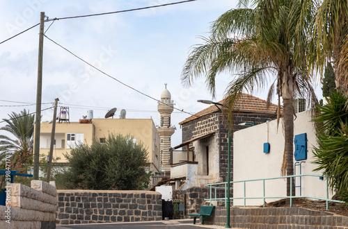 Architecture in the national Adyghe style in the Muslim Circassian - Adyghe village Kfar Kama, located near the Nazareth in the Galilee, in northern Israel