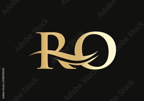 RO Logo Design for business and company identity. Creative RO letter with luxury concept. Water Wave RO Logo Vector. 