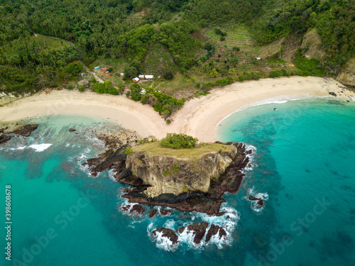 Koka beach Flores Island in Indonesia drone view 