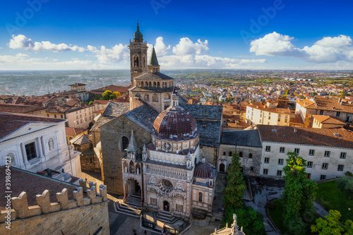 Beautiful architecture of the Basilica of Santa Maria Maggiore in Bergamo, Italy