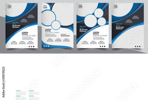 Brochure design, cover modern layout, annual report, poster, flyer in A4 with colorful triangles 