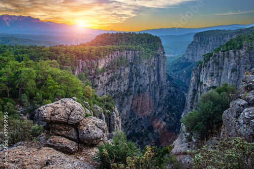 Picturesque popular Tazy canyon in southern Turkey during sunrise