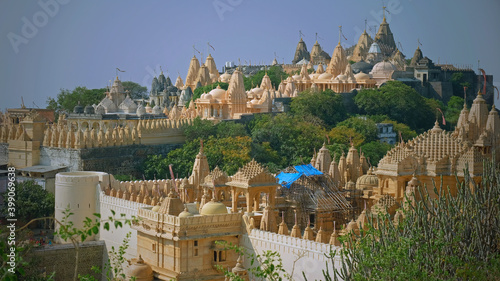 Some of the intricately carved marble shrines making up the temple complex at Palitana, India, a sacred site in the Jain religion that attracts pilgrims from across the world