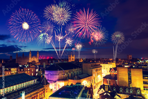 Fireworks display in Cambridge. England