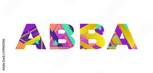 Abba Concept Retro Colorful Word Art Illustration