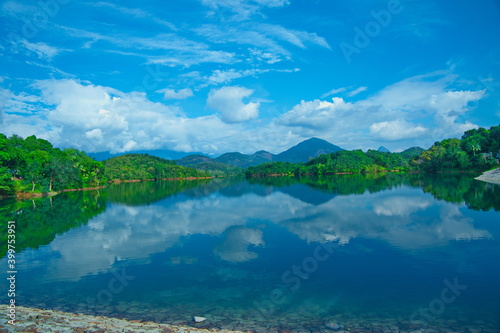 Neyyar Dam beautiful lake , moudains and blue sky