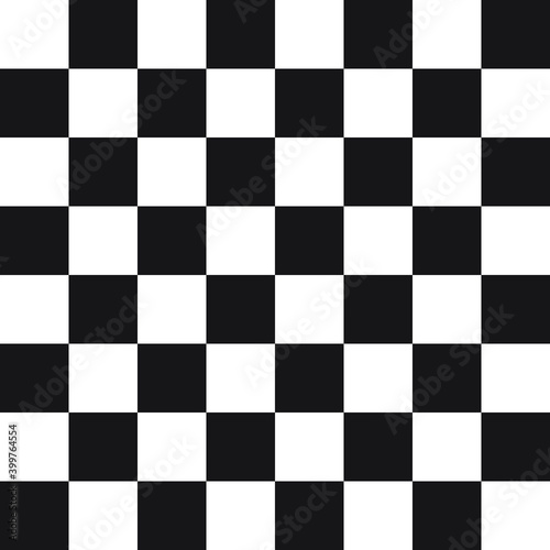 Vector seamless pattern of black chess board checkered texture isolated on white background