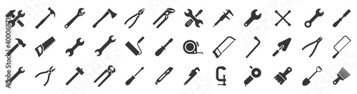 Tools icons set. Instruments signs collection. Tool simple icon. Vector
