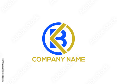 kb logo design vector icon template with white background