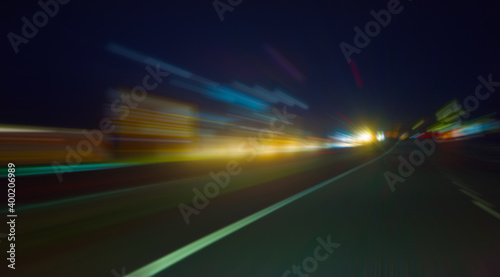 Traffic on night road