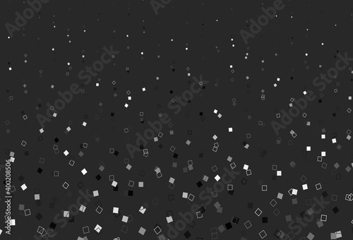 Light Silver, Gray vector pattern with crystals, rectangles.
