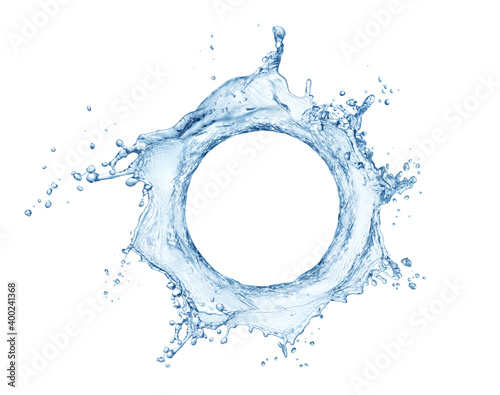 circle water splash isolated on white background